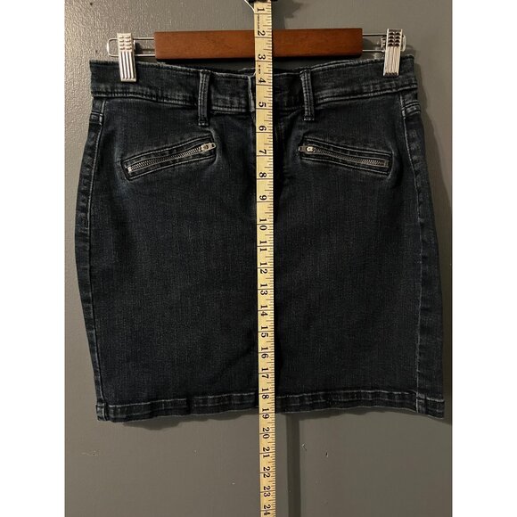 Banana Republic Black Denim Skirt With Zipper Pockets Size 28 - Picture 3 of 5